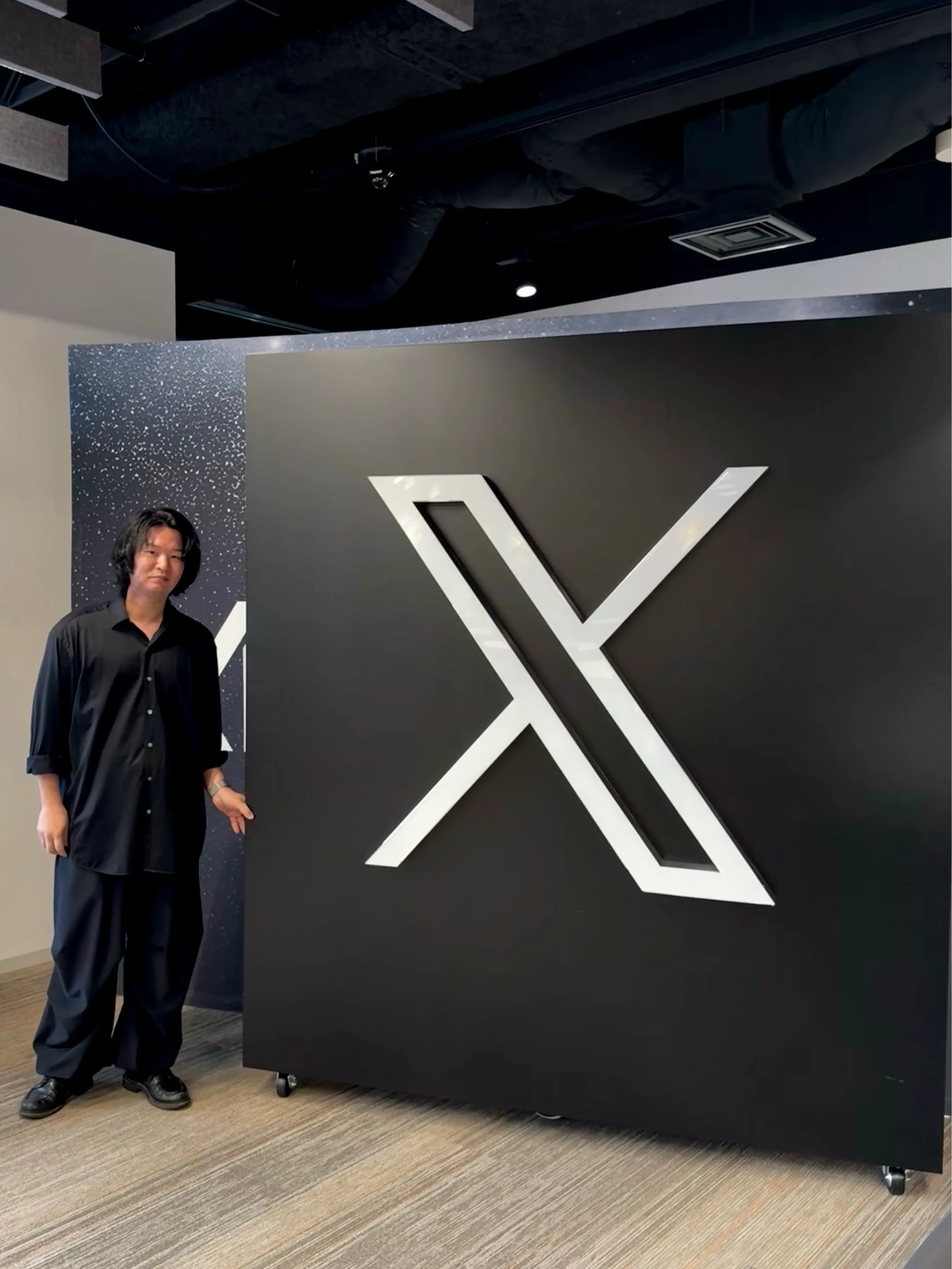 Xロゴ前での出張バリスタサービス